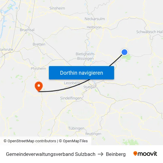Gemeindeverwaltungsverband Sulzbach to Beinberg map