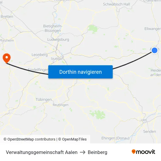Verwaltungsgemeinschaft Aalen to Beinberg map