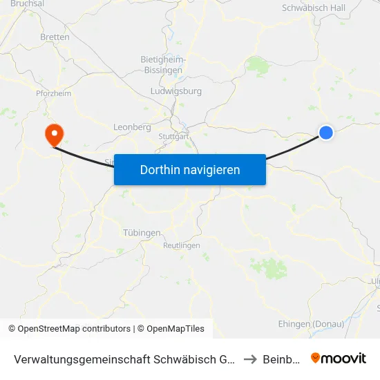 Verwaltungsgemeinschaft Schwäbisch Gmünd to Beinberg map