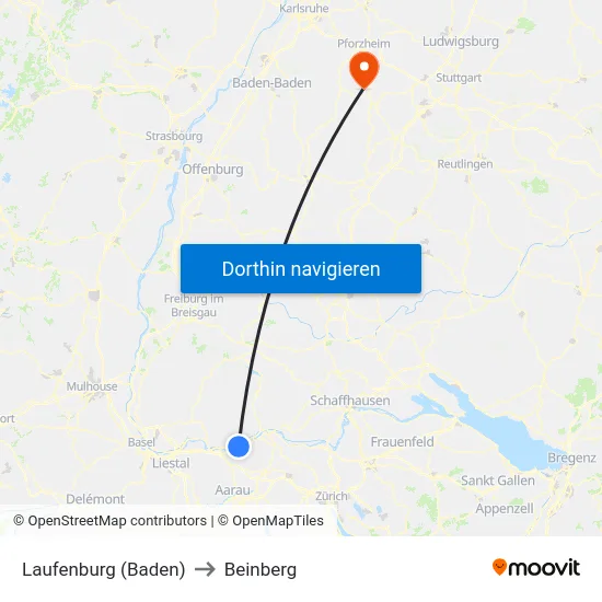 Laufenburg (Baden) to Beinberg map