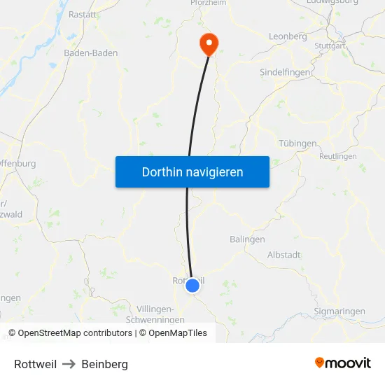Rottweil to Beinberg map