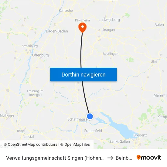 Verwaltungsgemeinschaft Singen (Hohentwiel) to Beinberg map