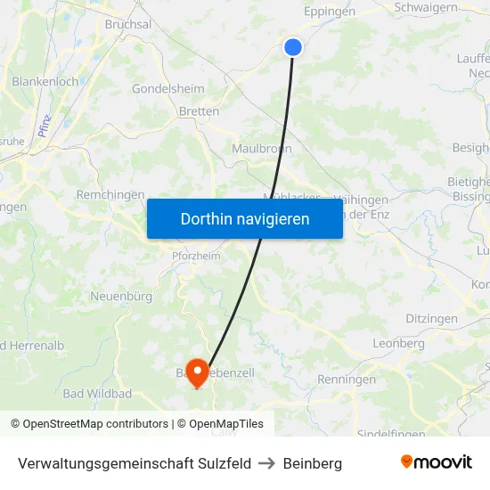 Verwaltungsgemeinschaft Sulzfeld to Beinberg map