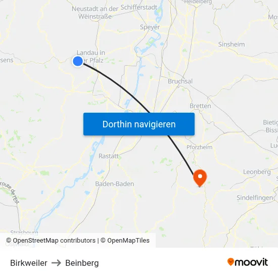 Birkweiler to Beinberg map