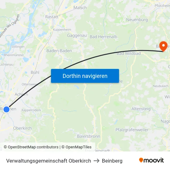 Verwaltungsgemeinschaft Oberkirch to Beinberg map