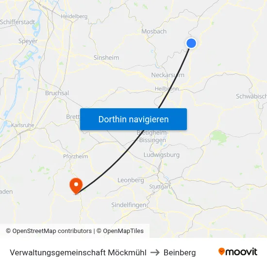 Verwaltungsgemeinschaft Möckmühl to Beinberg map