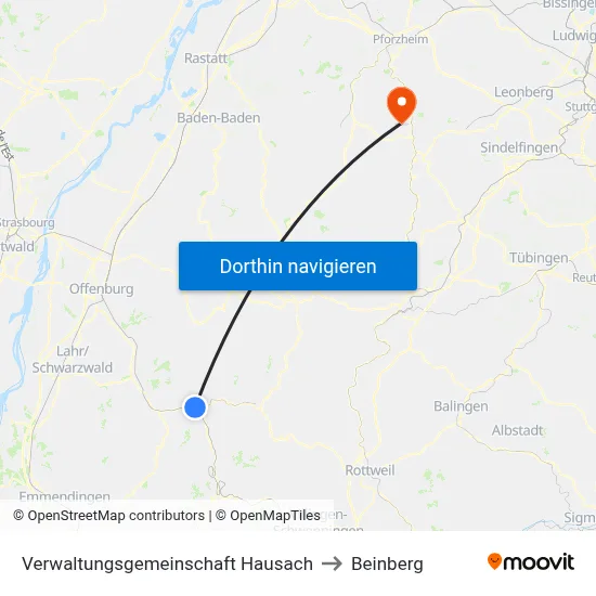Verwaltungsgemeinschaft Hausach to Beinberg map