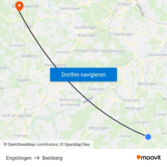 Engstingen to Beinberg map