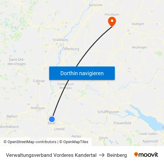 Verwaltungsverband Vorderes Kandertal to Beinberg map
