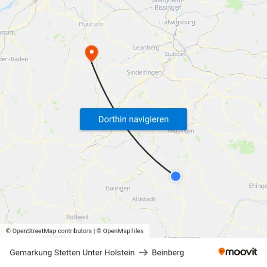 Gemarkung Stetten Unter Holstein to Beinberg map