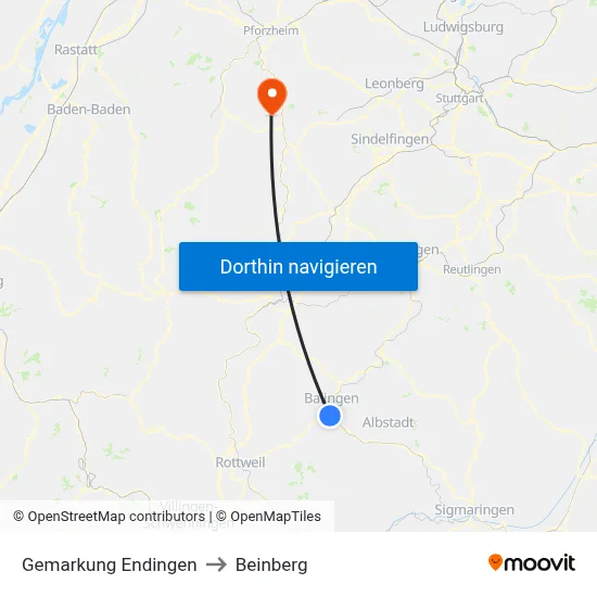 Gemarkung Endingen to Beinberg map