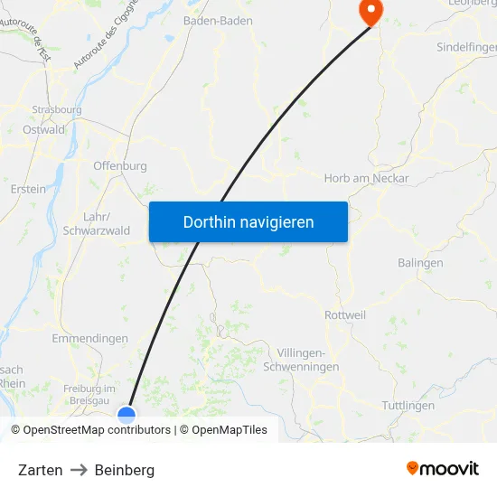 Zarten to Beinberg map