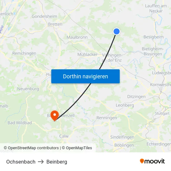 Ochsenbach to Beinberg map