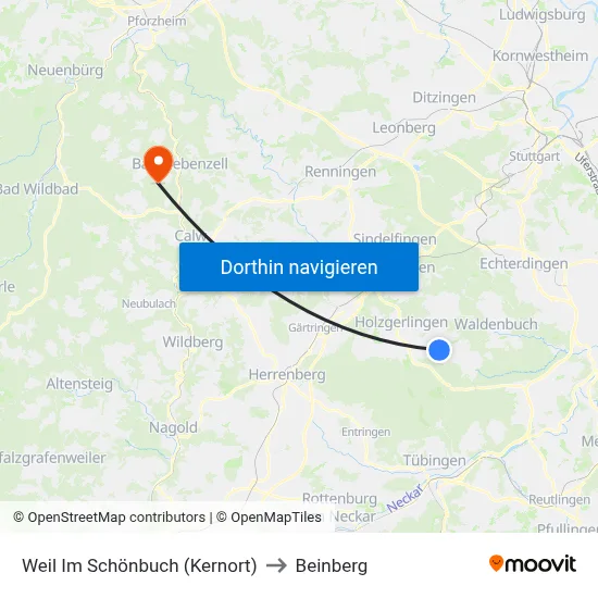 Weil Im Schönbuch (Kernort) to Beinberg map