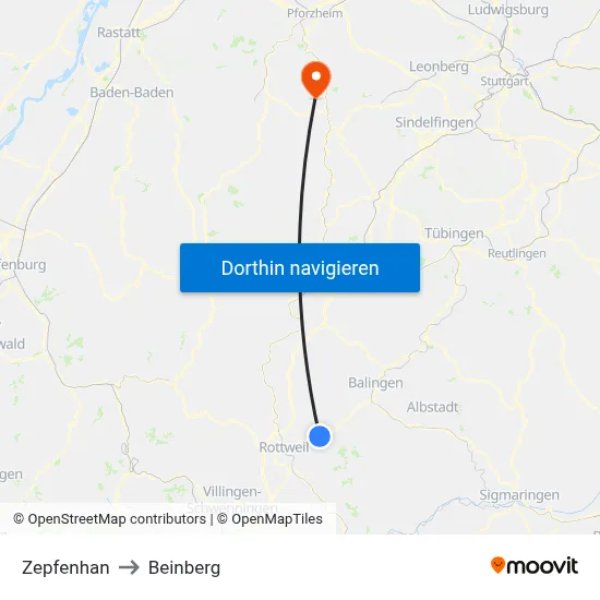 Zepfenhan to Beinberg map