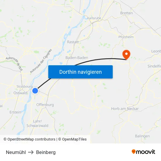 Neumühl to Beinberg map