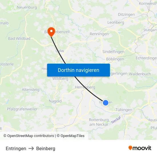 Entringen to Beinberg map