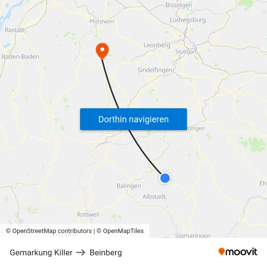 Gemarkung Killer to Beinberg map