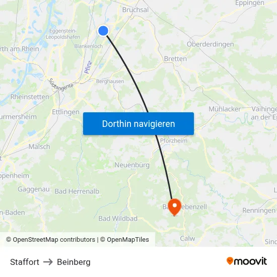 Staffort to Beinberg map