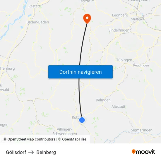Göllsdorf to Beinberg map