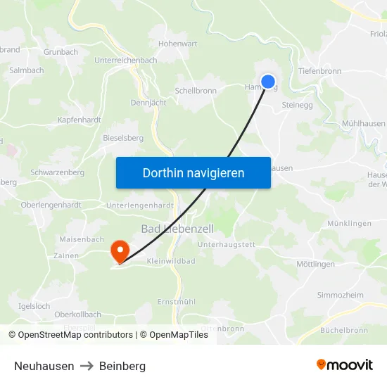 Neuhausen to Beinberg map