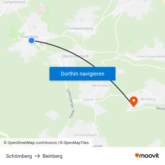 Schömberg to Beinberg map