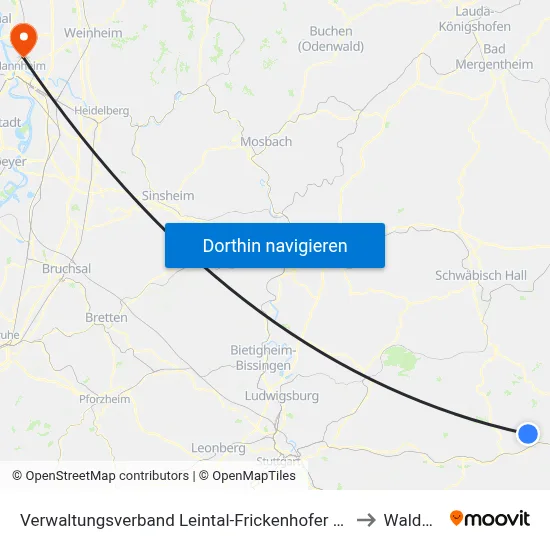 Verwaltungsverband Leintal-Frickenhofer Höhe to Waldhof map