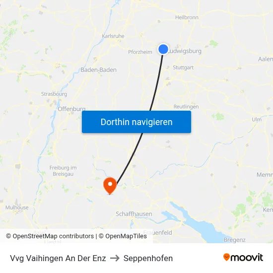 Vvg Vaihingen An Der Enz to Seppenhofen map