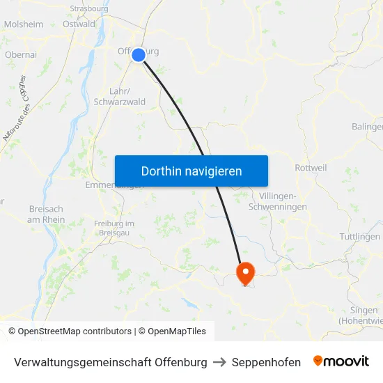 Verwaltungsgemeinschaft Offenburg to Seppenhofen map