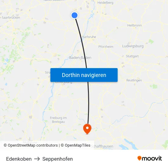 Edenkoben to Seppenhofen map