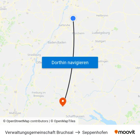 Verwaltungsgemeinschaft Bruchsal to Seppenhofen map
