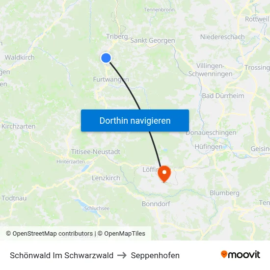 Schönwald Im Schwarzwald to Seppenhofen map