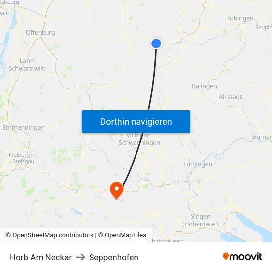 Horb Am Neckar to Seppenhofen map