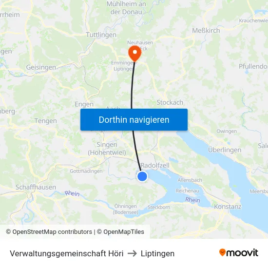 Verwaltungsgemeinschaft Höri to Liptingen map