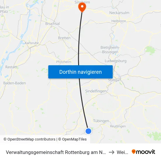 Verwaltungsgemeinschaft Rottenburg am Neckar to Weiler map