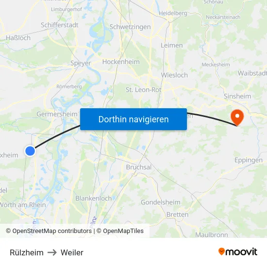 Rülzheim to Weiler map