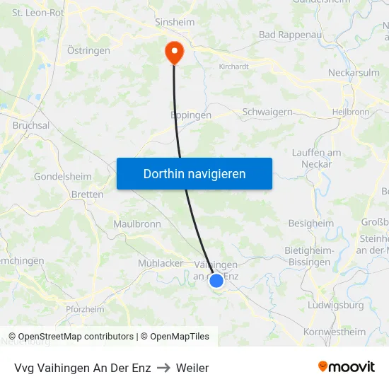 Vvg Vaihingen An Der Enz to Weiler map