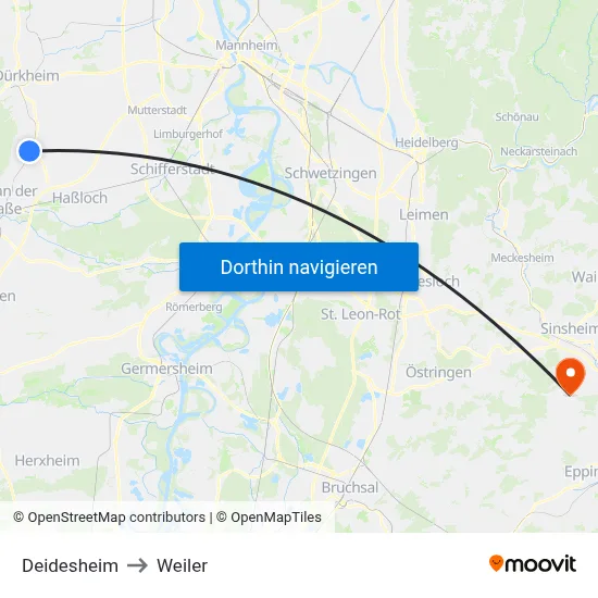 Deidesheim to Weiler map