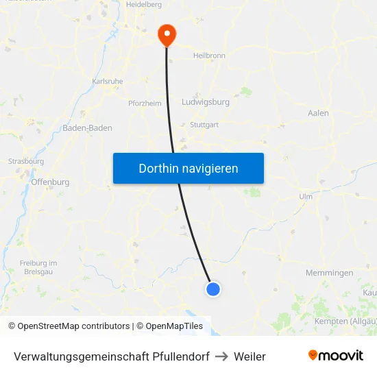 Verwaltungsgemeinschaft Pfullendorf to Weiler map