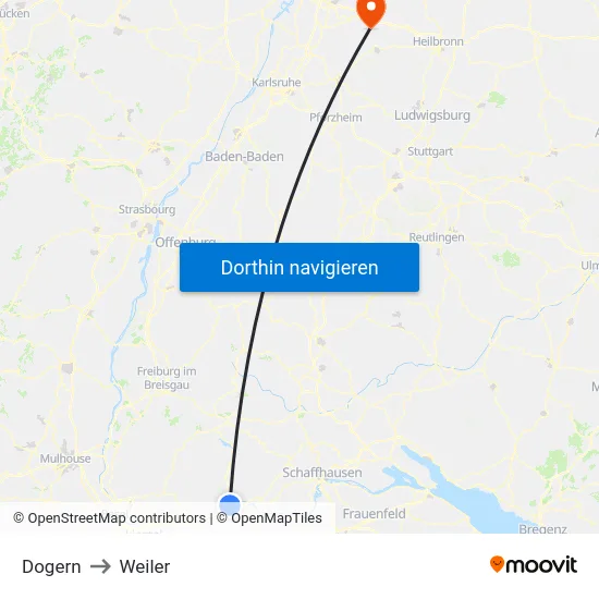 Dogern to Weiler map