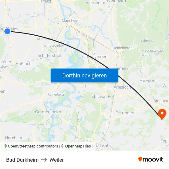Bad Dürkheim to Weiler map