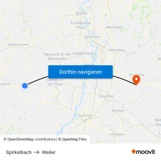Spirkelbach to Weiler map