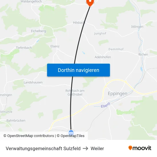 Verwaltungsgemeinschaft Sulzfeld to Weiler map