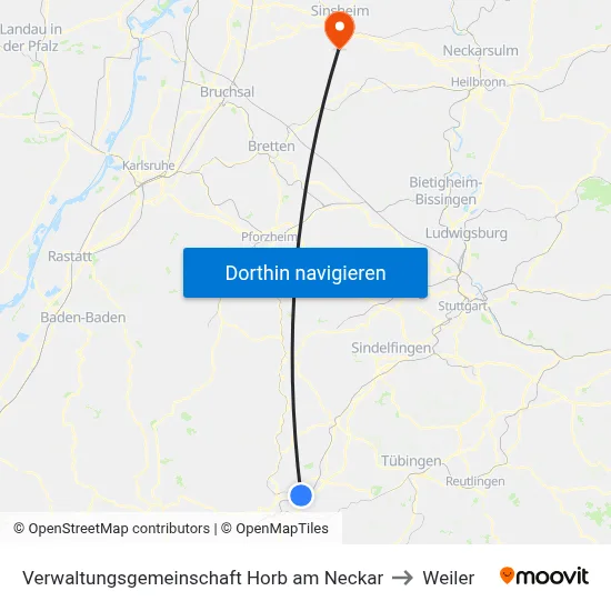 Verwaltungsgemeinschaft Horb am Neckar to Weiler map