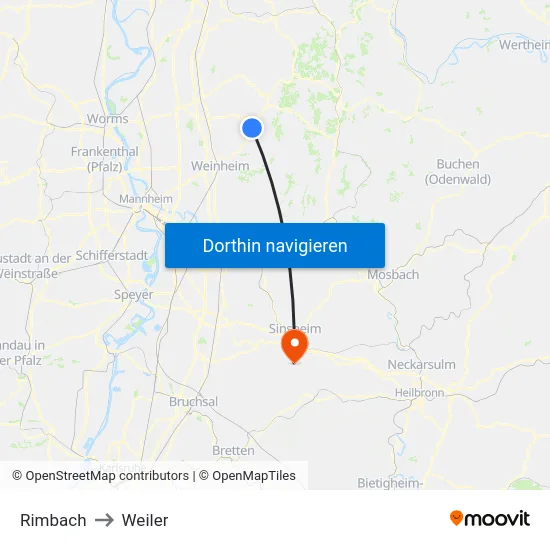Rimbach to Weiler map