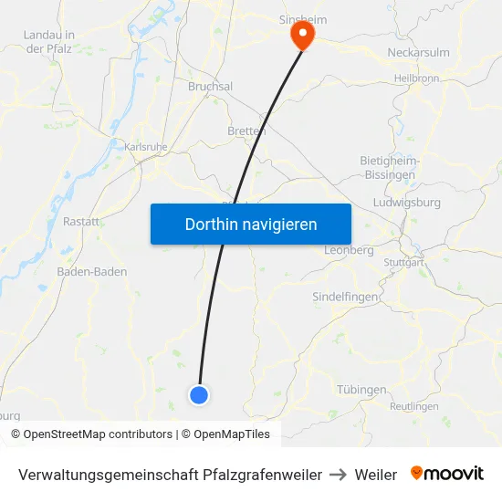 Verwaltungsgemeinschaft Pfalzgrafenweiler to Weiler map