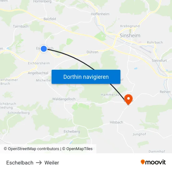 Eschelbach to Weiler map