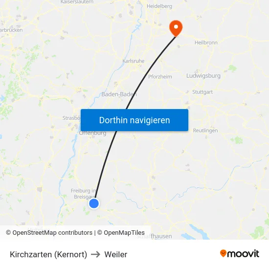 Kirchzarten (Kernort) to Weiler map