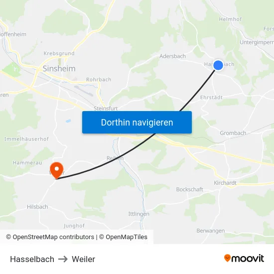 Hasselbach to Weiler map