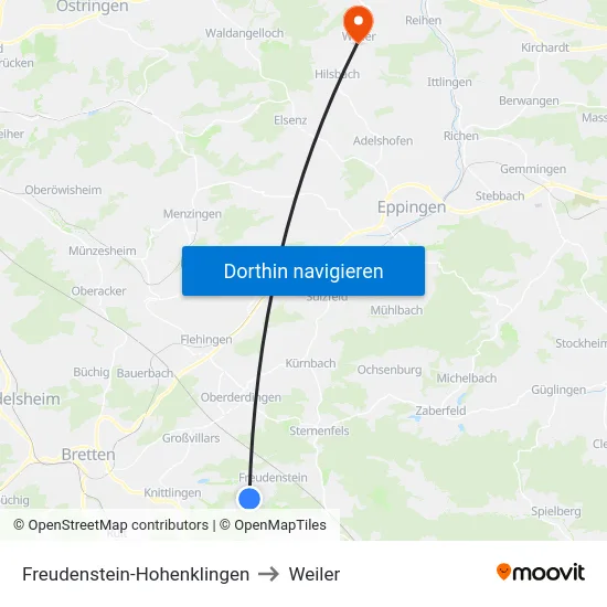 Freudenstein-Hohenklingen to Weiler map